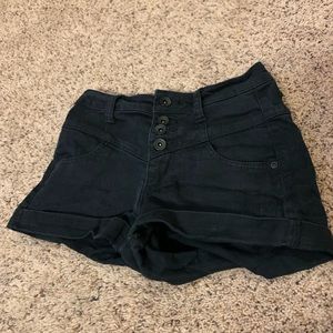 Love sick high waisted black jean shorts